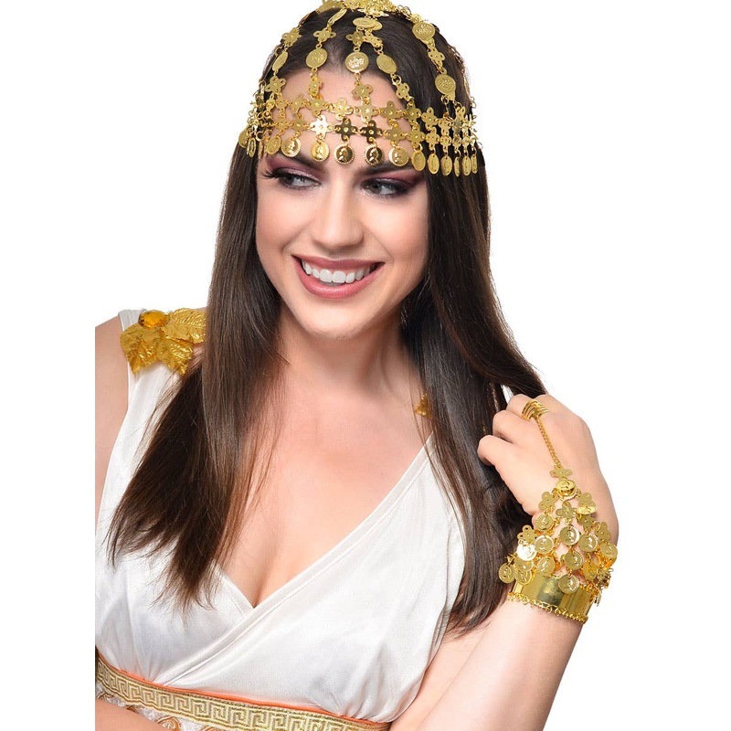 Desert Princess Gold Coin Costume Bracelet with Ring
