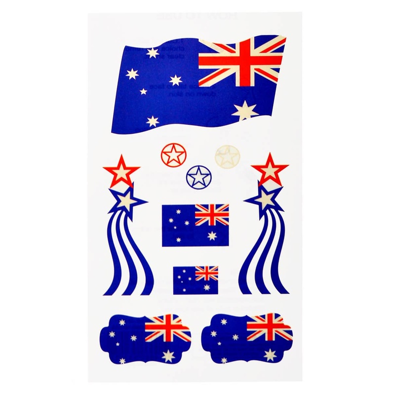 Stars and Flags Australia Day Temporary Tattoos