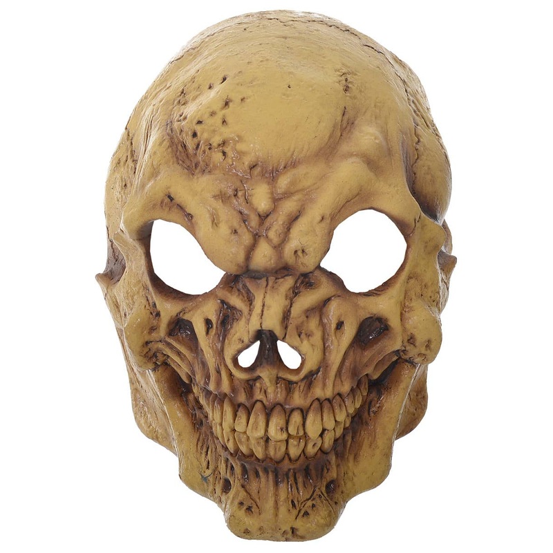 Aged Skeleton Deluxe Latex Full Head Halloween Mask
