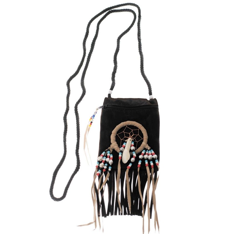American Indian Black Suede Pouch Costume Accessory