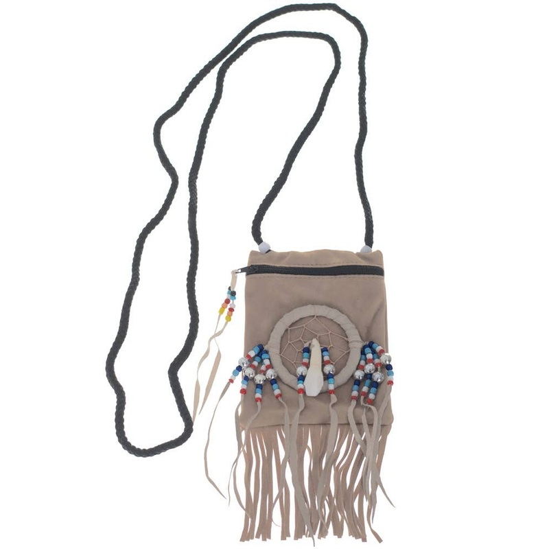 American Indian Cream Suede Pouch Costume Accessory