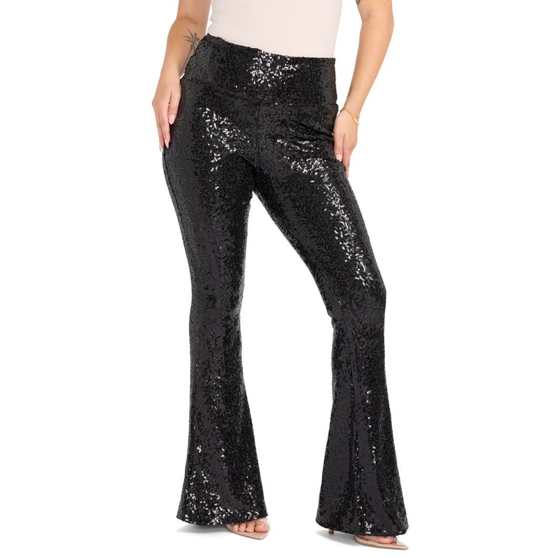 Black Sequin Flare Leggings|XS|S|M|L|XL|1X|2X