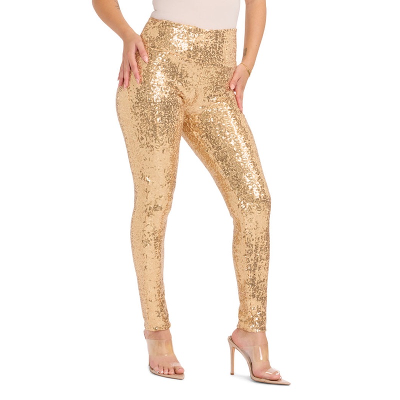 Gold Sequin High Waisted Leggings