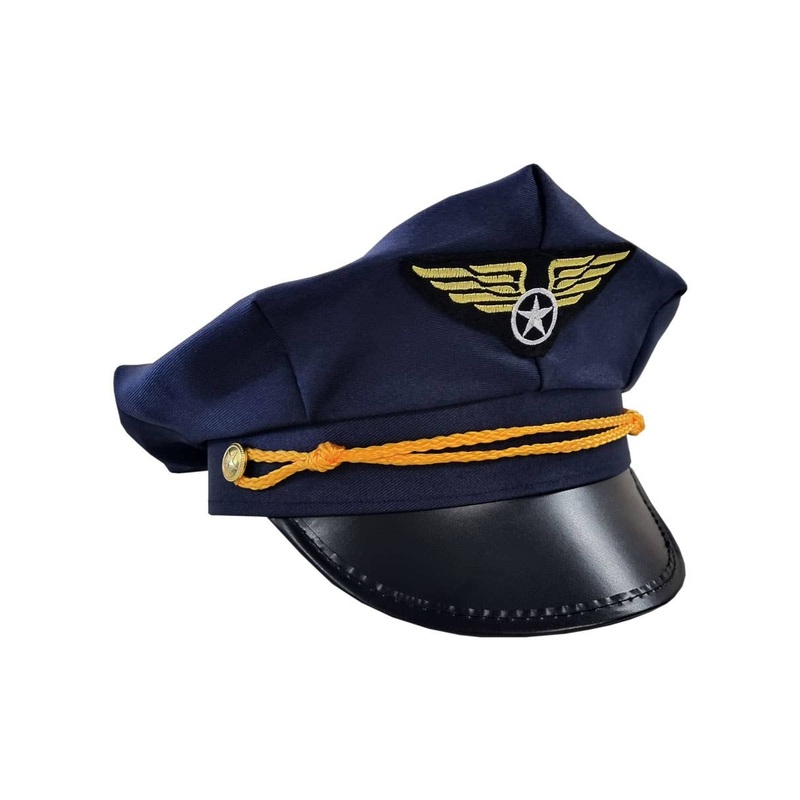 Pilot Captain Navy Blue Costume Hat