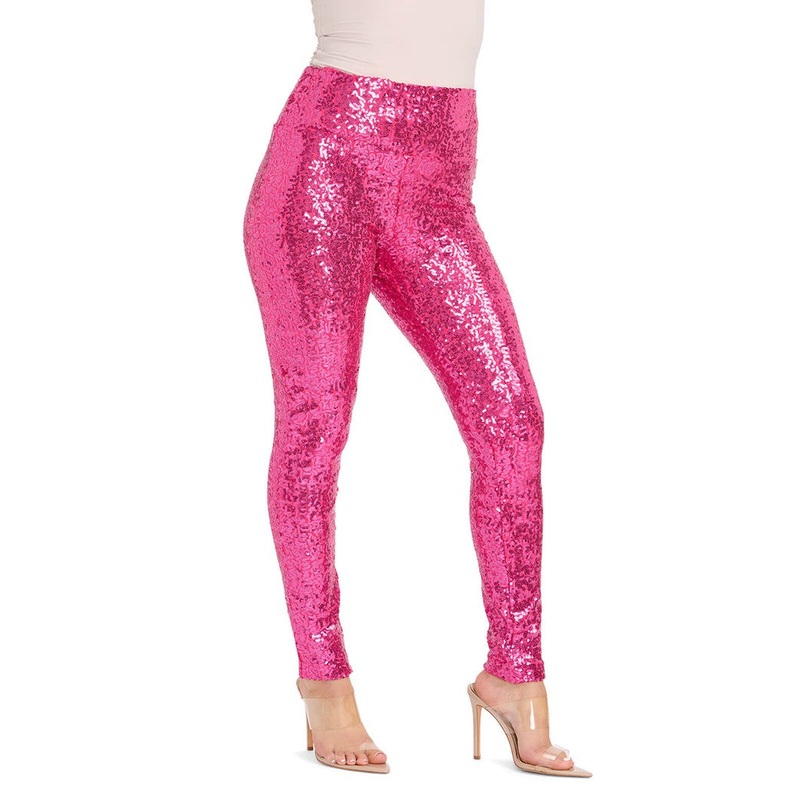 Pink Sequin High Waisted Leggings