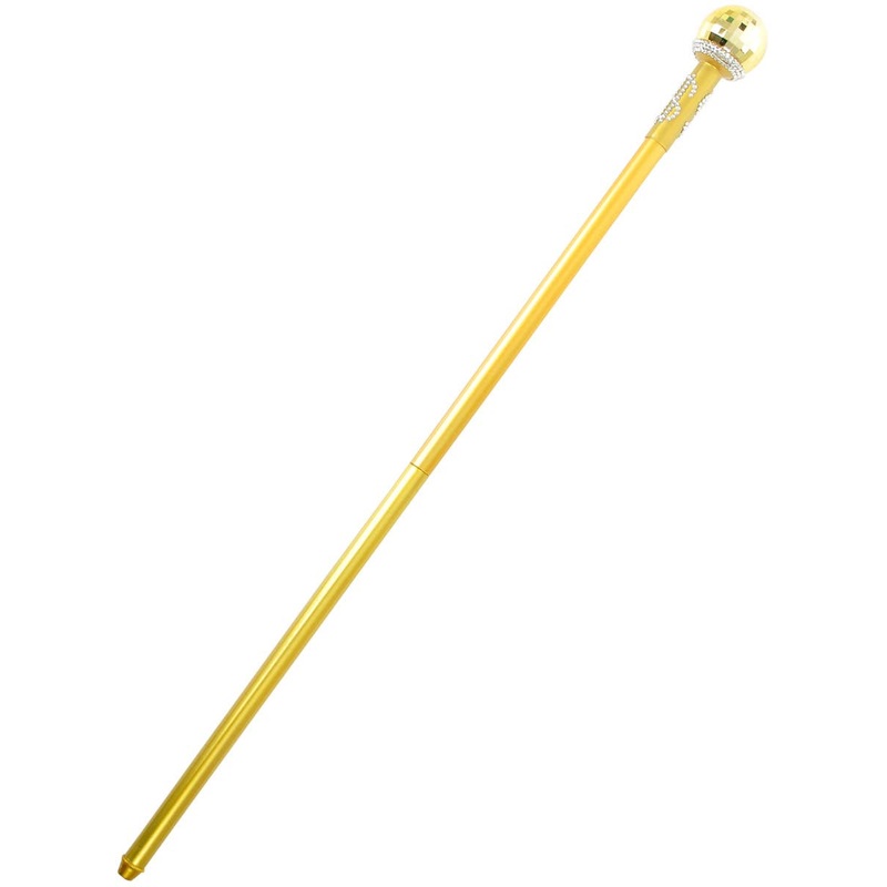 Collapsible 90cm Gold Dollar Bling Costume Cane