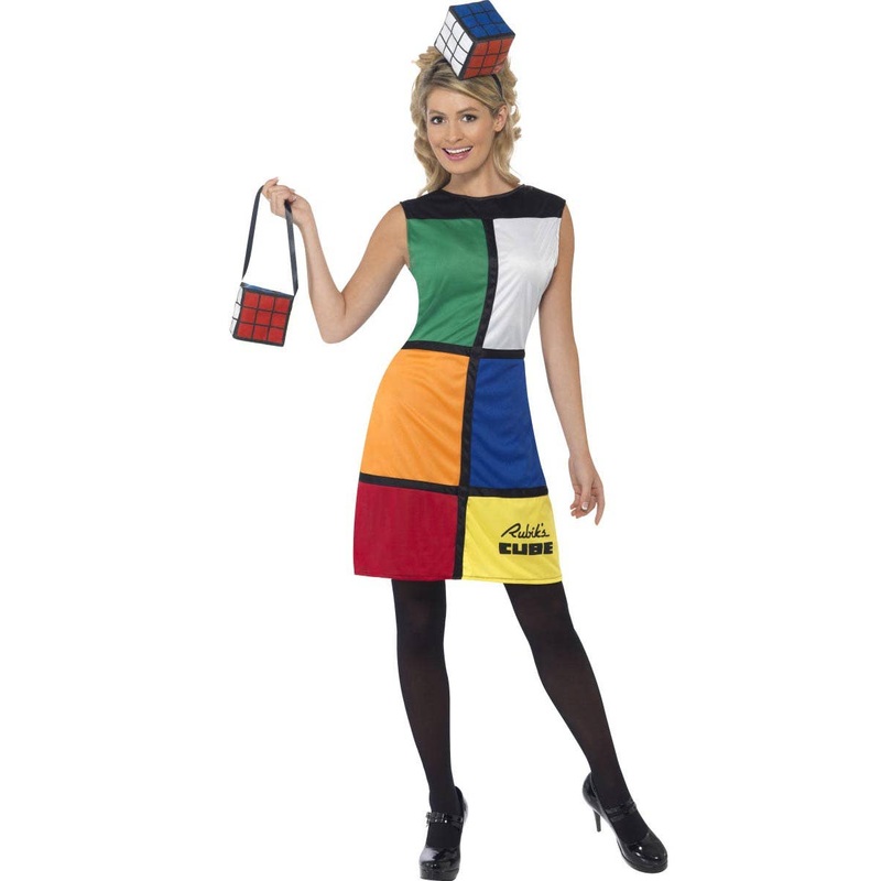 1980s Rubik's Cube Womens Dress Up Costume