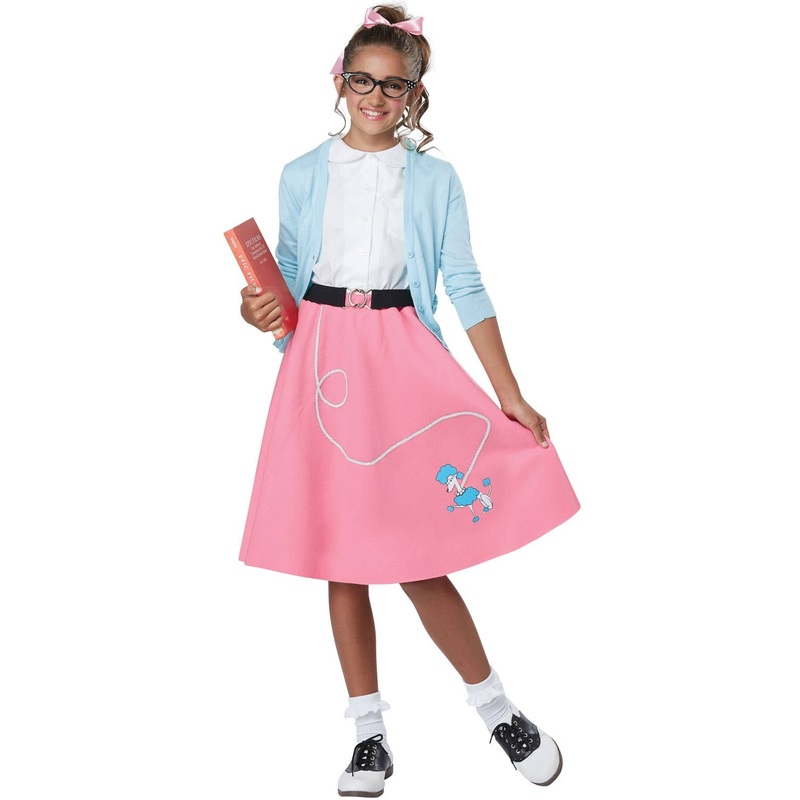 50s Poodle Skirt Girls Fancy Dress Costume
