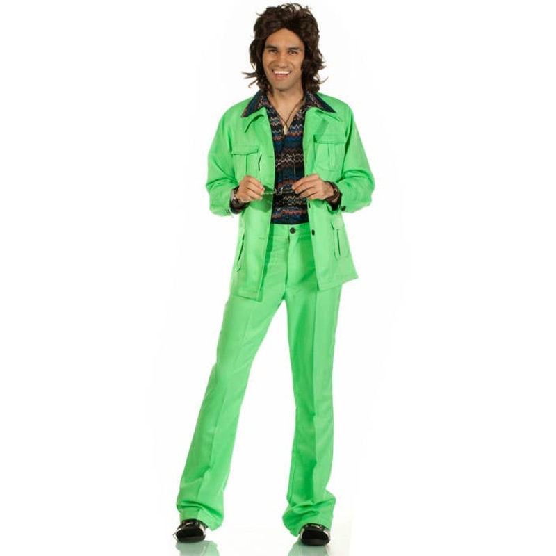 70s Deluxe Retro Leisure Suit Costume in Green