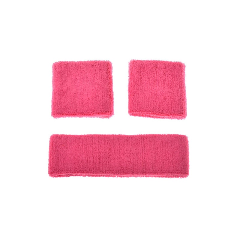 Classic 1980s Pink Sweatbands Accessory Set