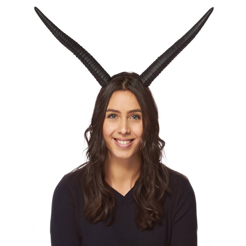 Soft Slate Grey Foam 31cm Straight Horns Costume Headband