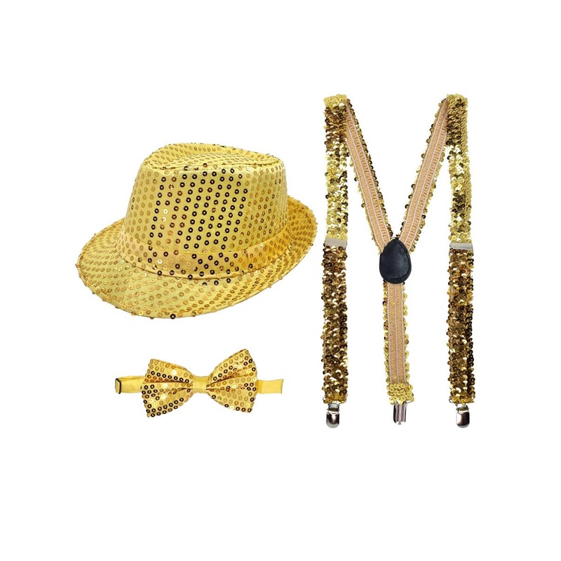 Sparkly Gold Showman 3 Piece Costume Accessory Set