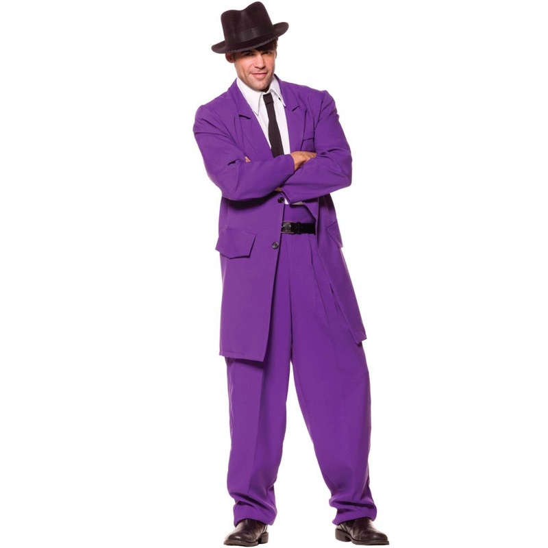 1940s Mens Purple Zoot Suit Fancy Dress Costume