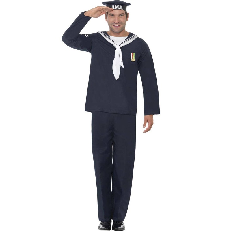 1940s Naval Seaman Mens Sailor Dress Up Costume