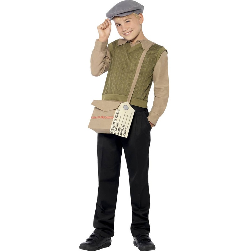 1940s Wartime Evacuee Boys Fancy Dress Costume