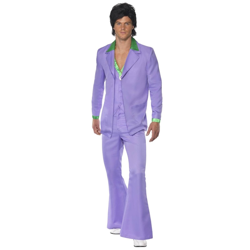 1970s Mens Purple Lavender Suit Fancy Dress Costume