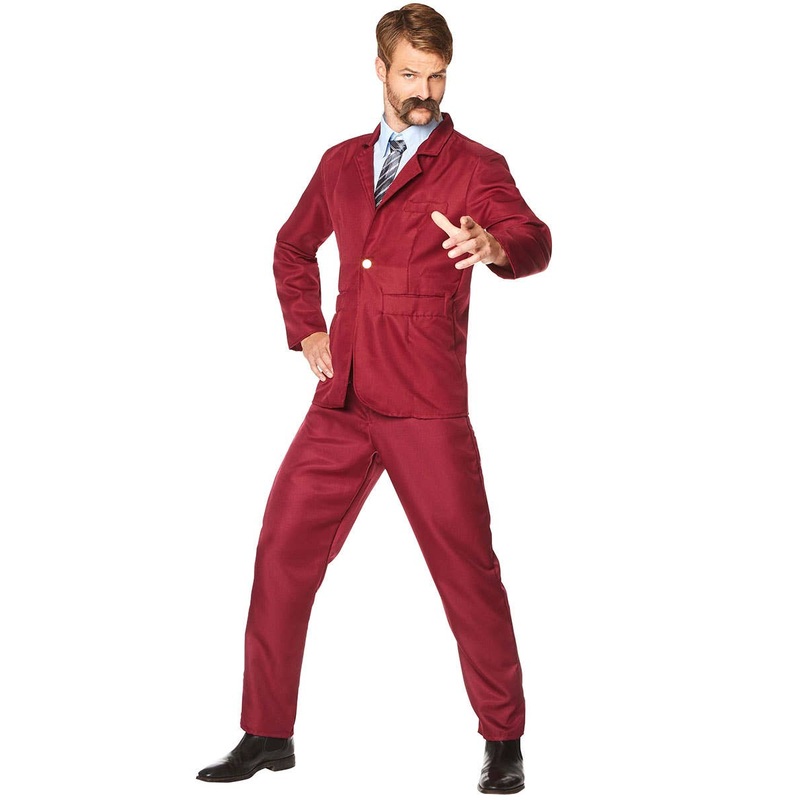 1970s Newsreader Mens Ron Burgundy Anchorman Costume