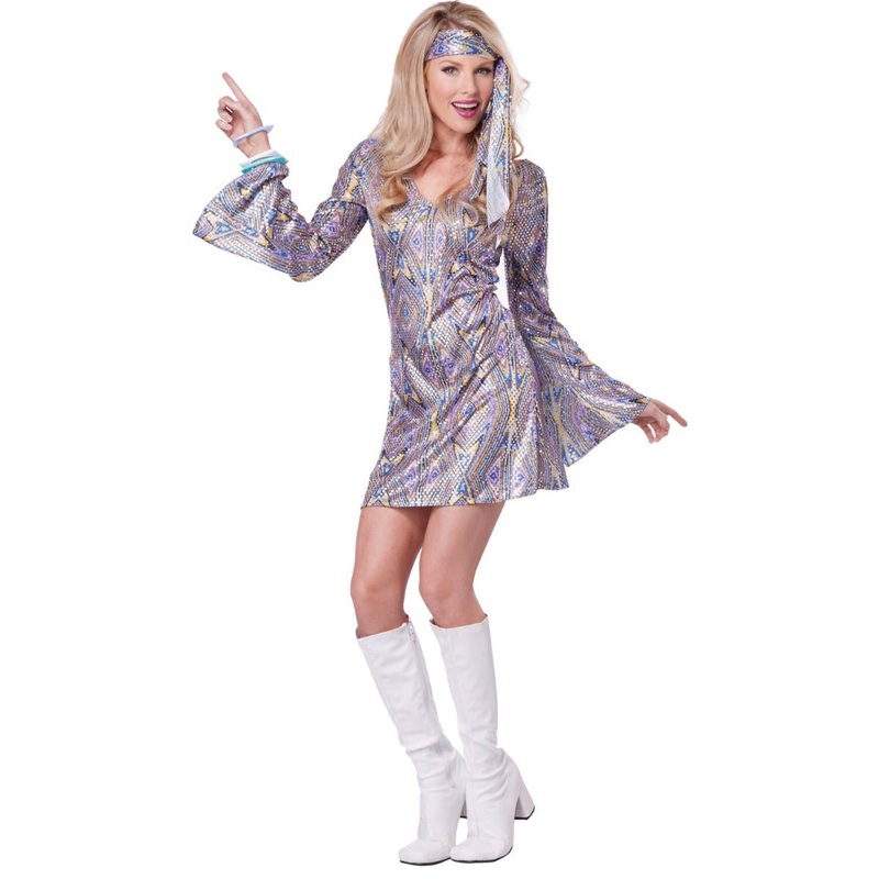 1970s Womens Disco Sensation Fancy Dress Costume