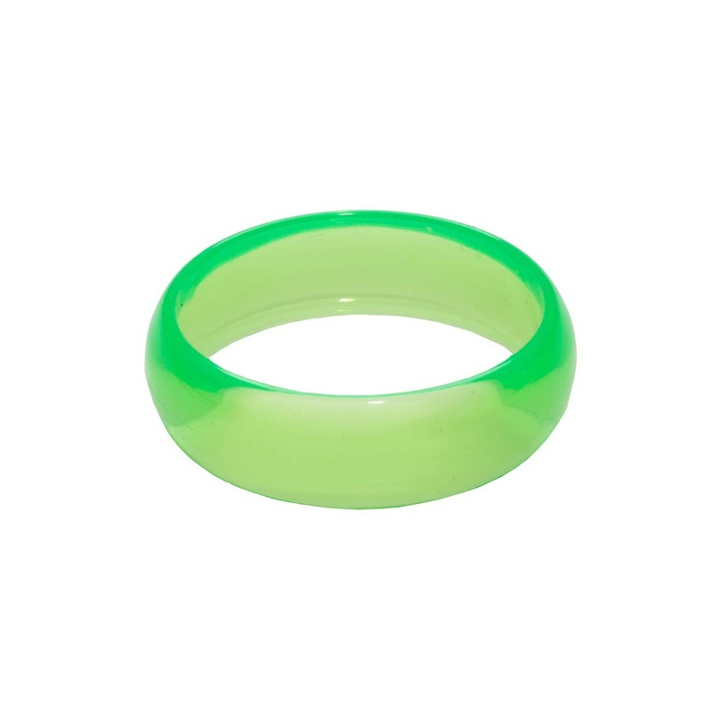 1980s Neon Green Bangle Transparent Costume Bracelet
