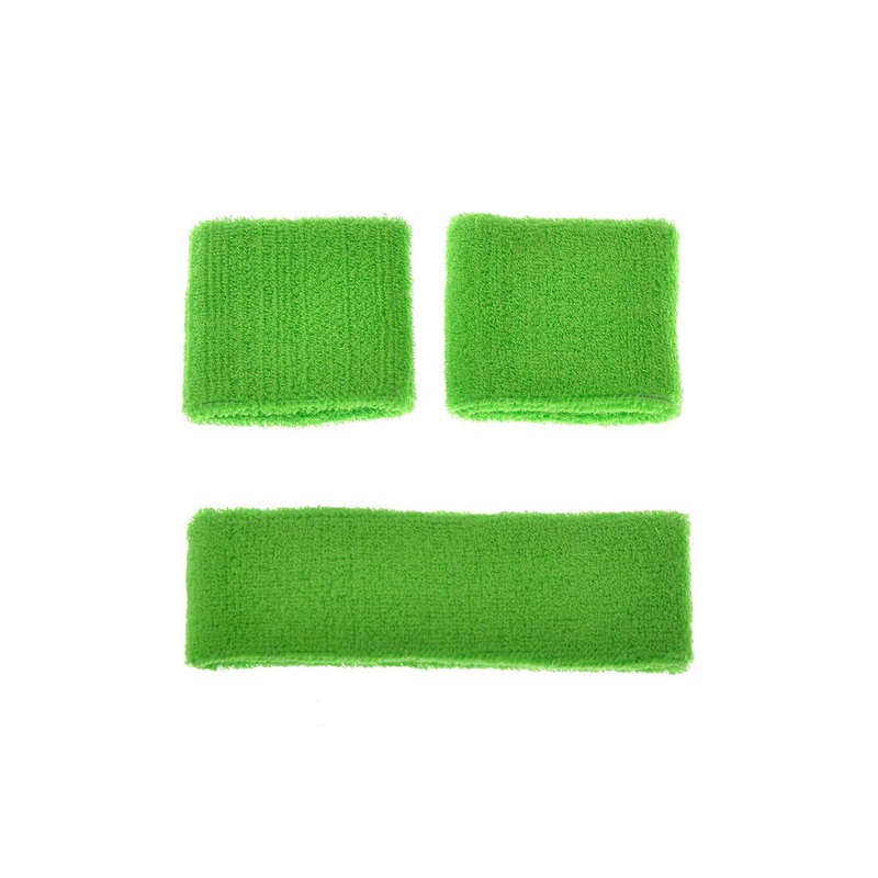 1980s Neon Green Head and Wrist Sweatbands Accessories