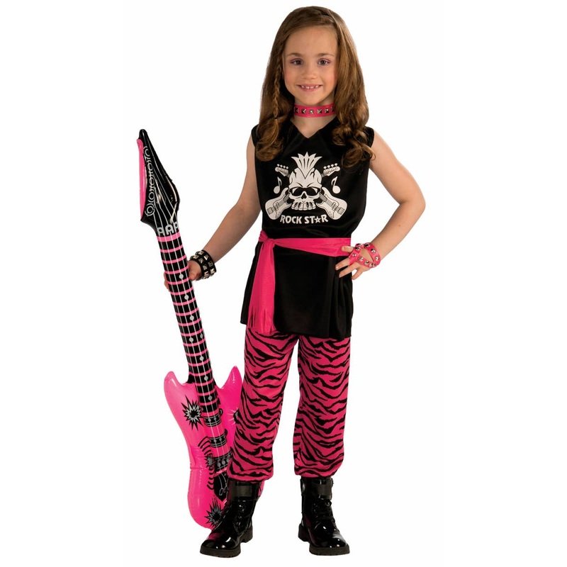 1980s Rock Chick Girls Dress Up Costume