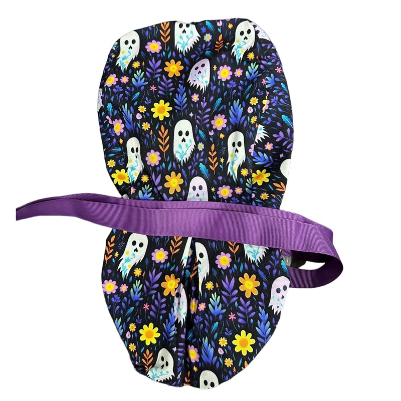 Ghost Floral- Ponytail|ponytail cap|with satin lining