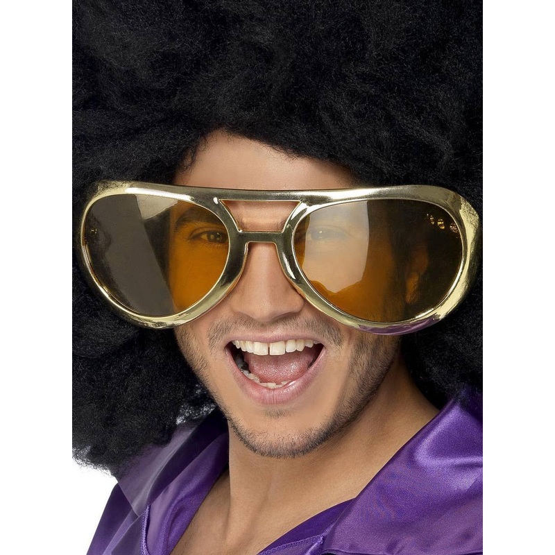 Oversized Gold Rock Glasses Costume Accessory