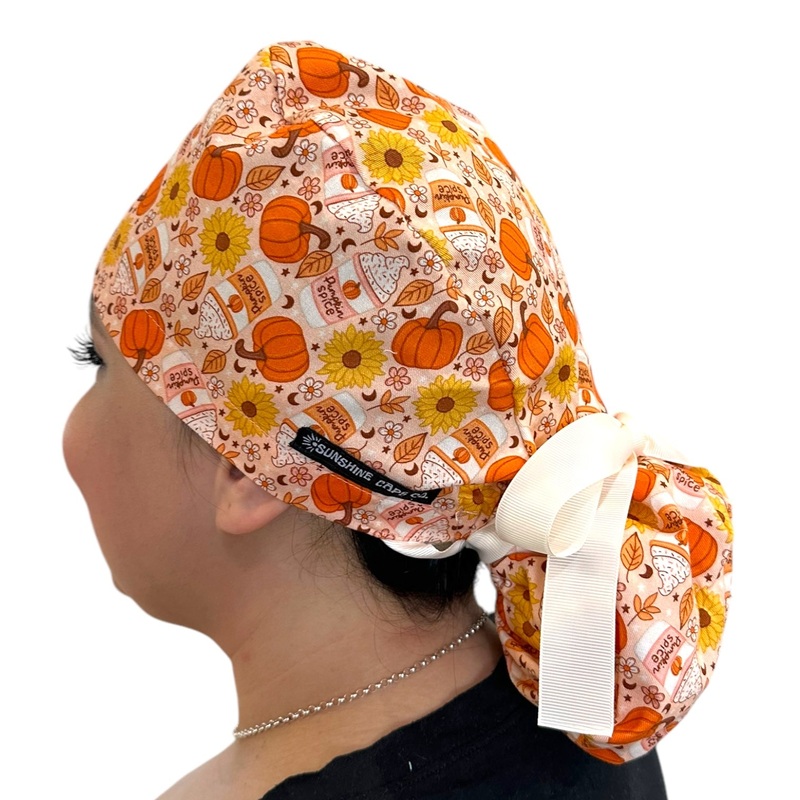 Pumpkin Spice- Ponytail|ponytail cap|with satin lining