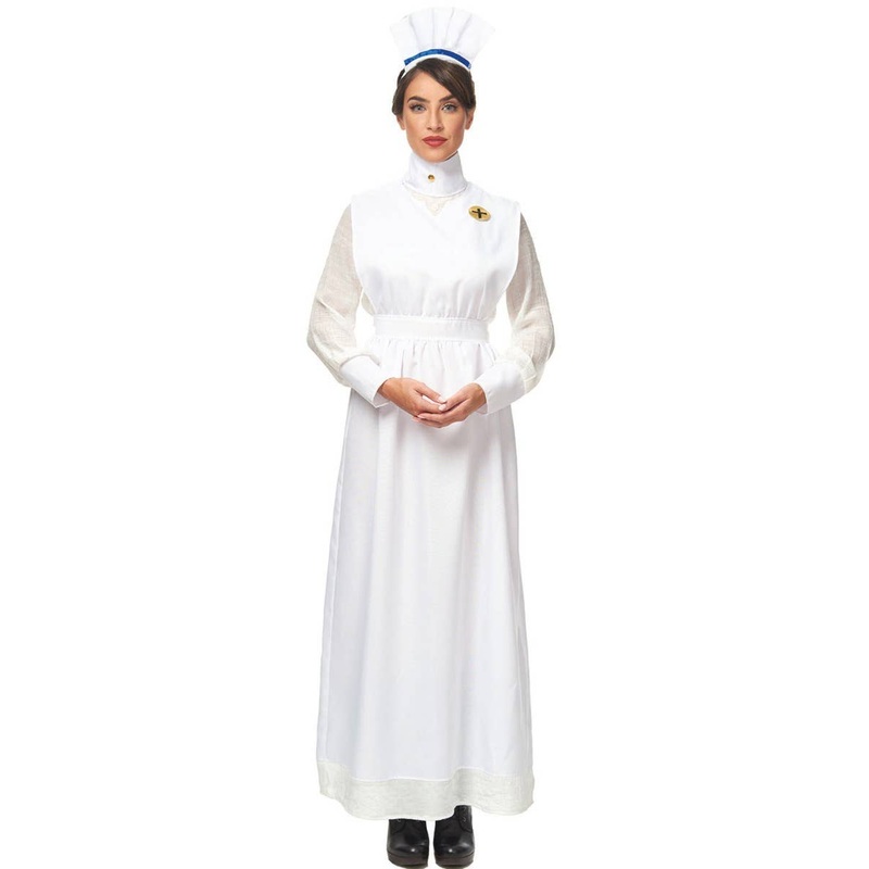 1800s Vintage Nurse Womens Fancy Dress Costume