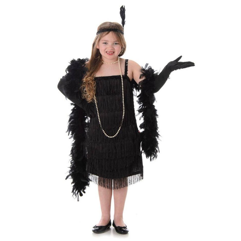 1920s Black Flapper Girls Gatsby Costume