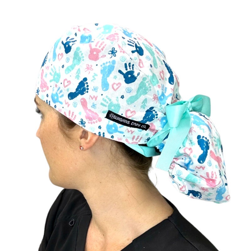 Baby Prints- Ponytail|ponytail cap|with satin lining