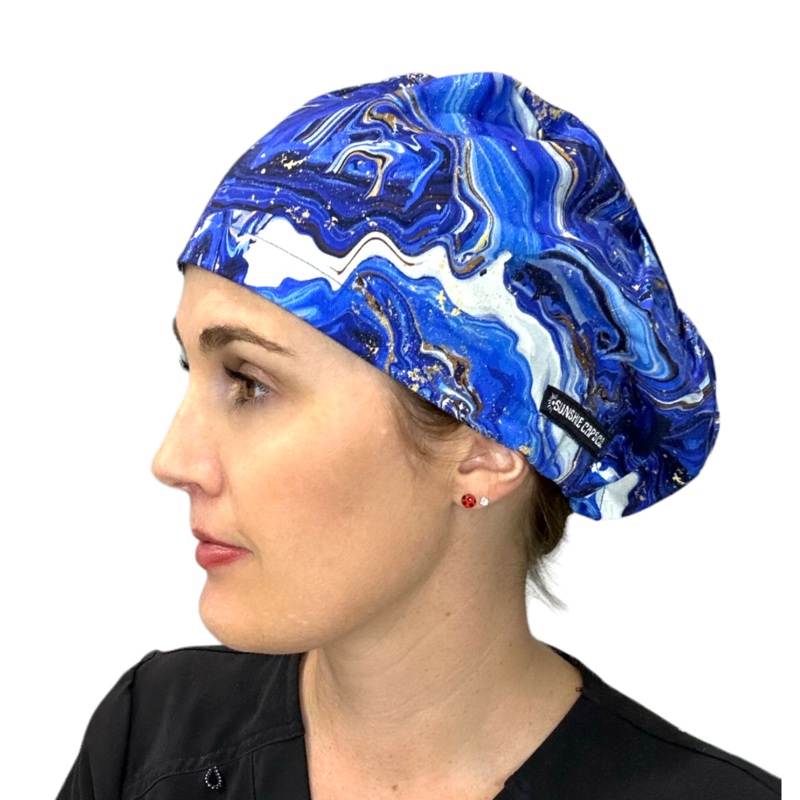 Blue Geode- Euro|euro cap|with satin lining