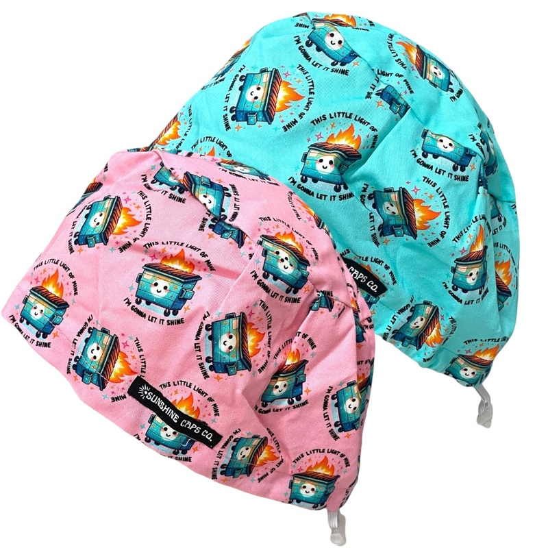 Dumpster Fire- Euro|euro cap|with satin lining|Aqua|Pink|Gray