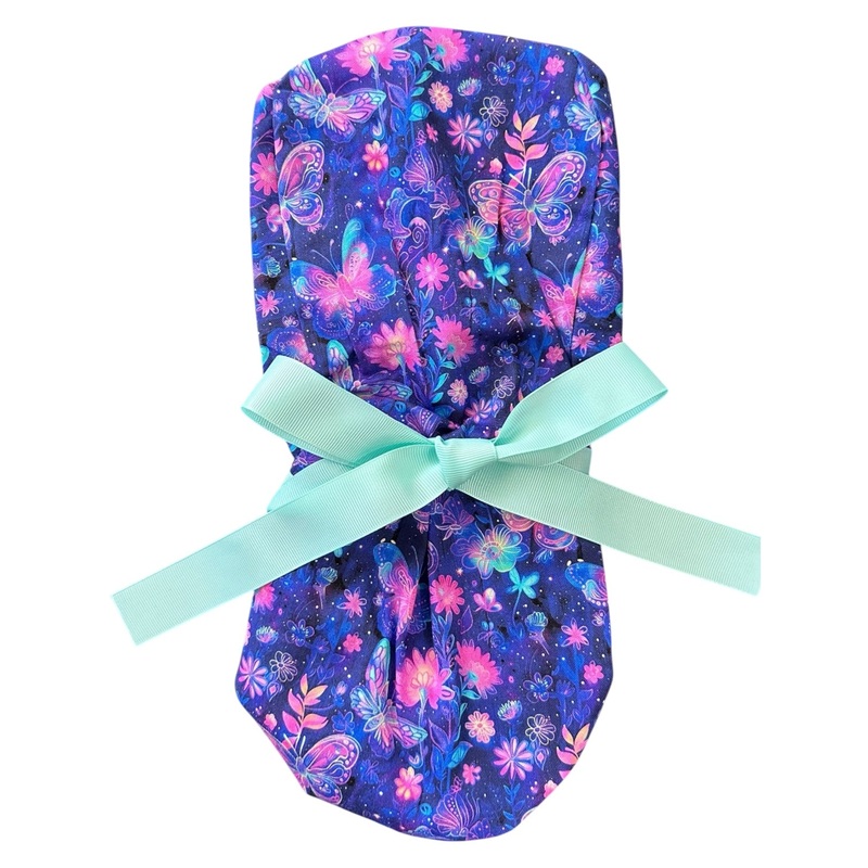 Enchanted Floral- Ponytail|ponytail cap|with satin lining