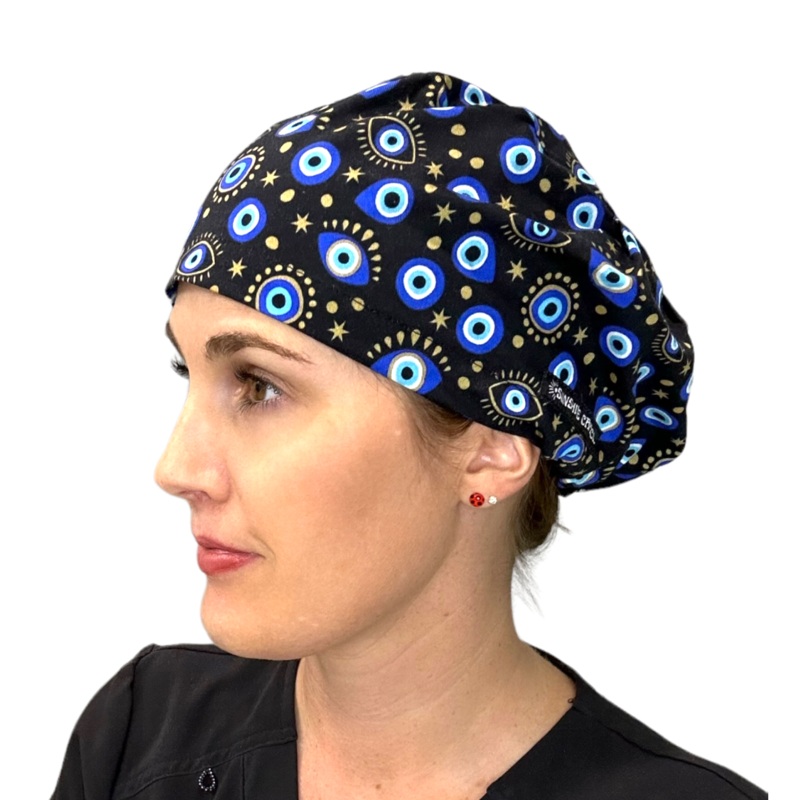 Evil Eye Black- Euro|euro cap|with satin lining