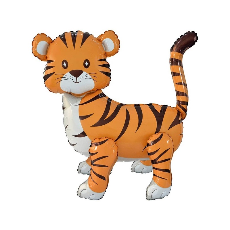 Striped Tiger 58cm Tall Standing Jungle Foil Balloon
