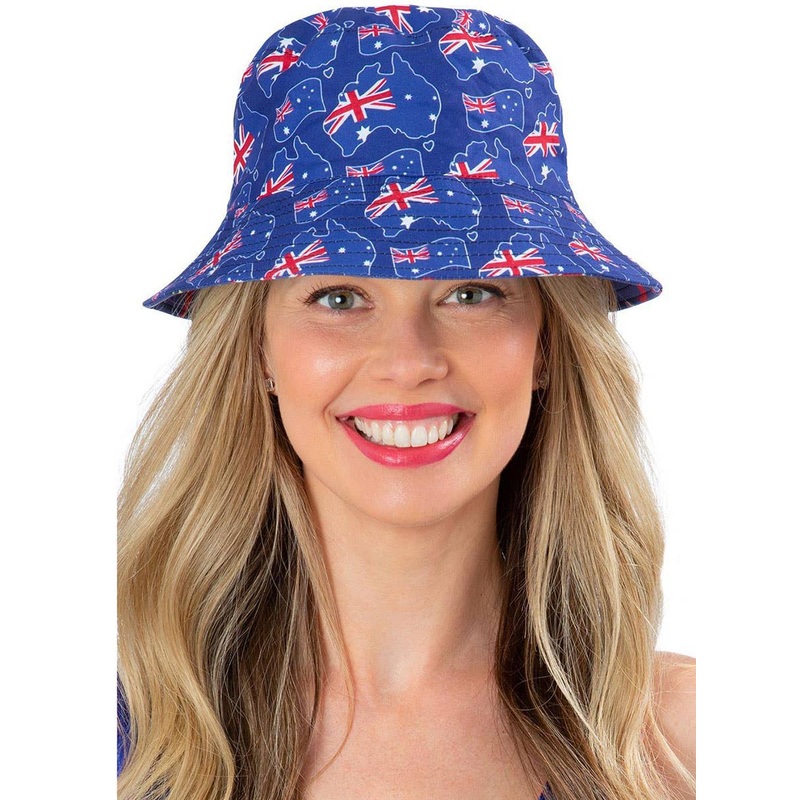 Australian Flag Print Adults Reversible Bucket Hat