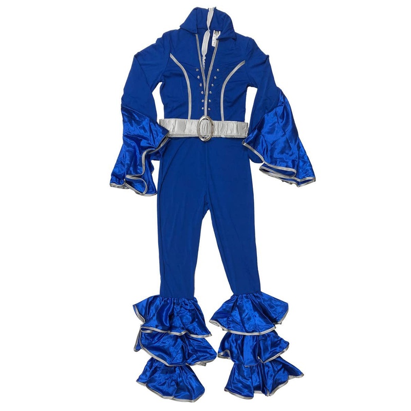 Blue 70s ABBA Jumpsuit Womens Costume - Size Small