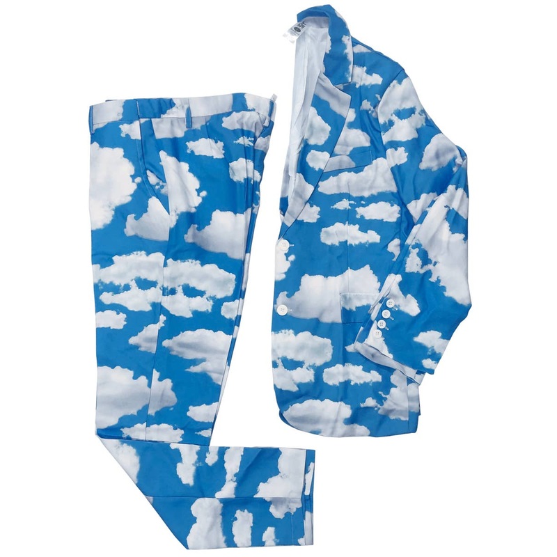 Blue and White Clouds Mens Costume Suit - Size Large