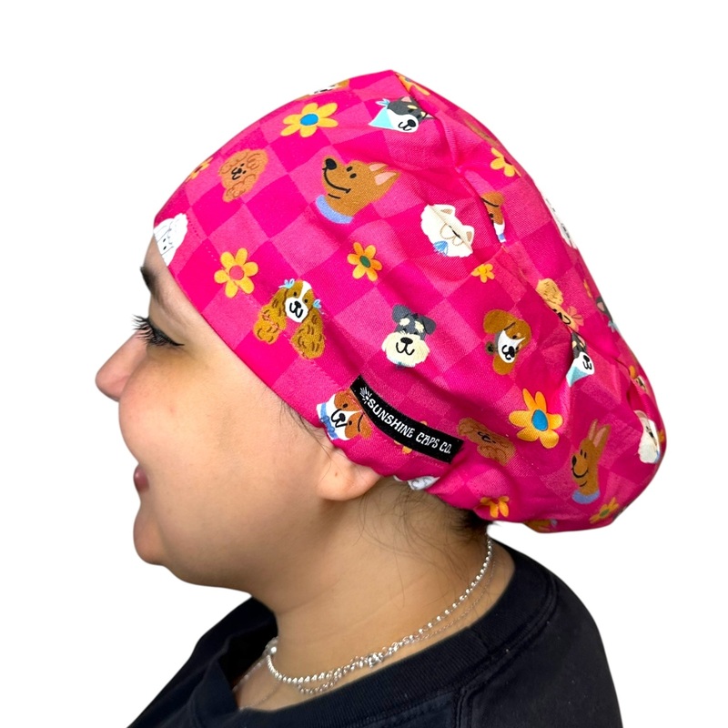 Checkered Pups- Euro|euro cap|with satin lining