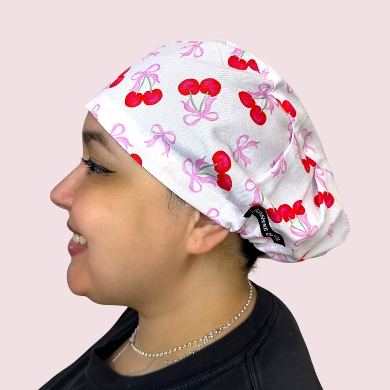 Cherry Coquette- Euro|euro cap|with satin lining
