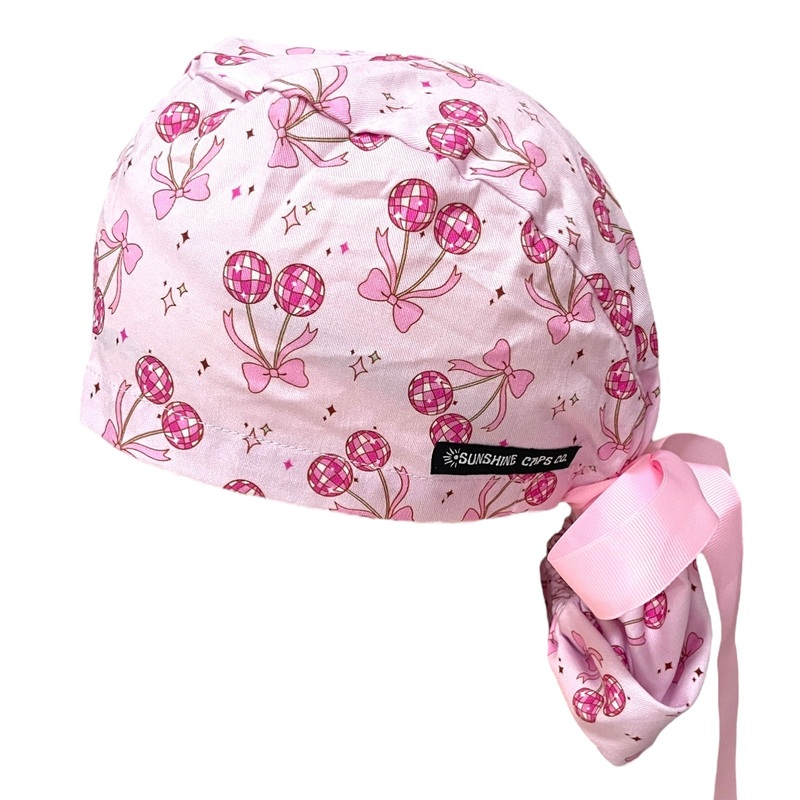 Disco Cherries- Ponytail|ponytail cap|with satin lining