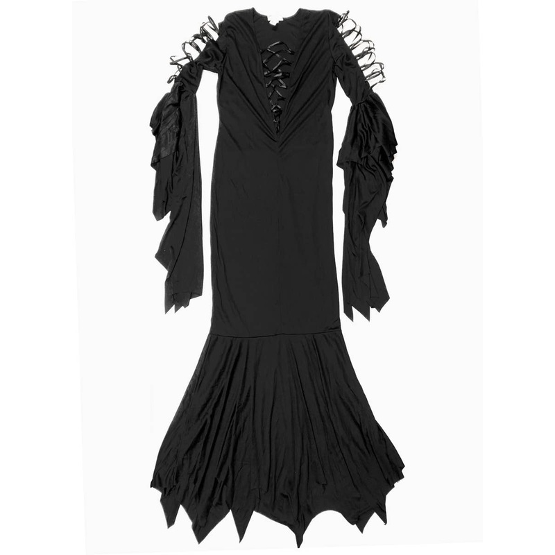 Long Black Vampire Costume Dress Womens - Size Large