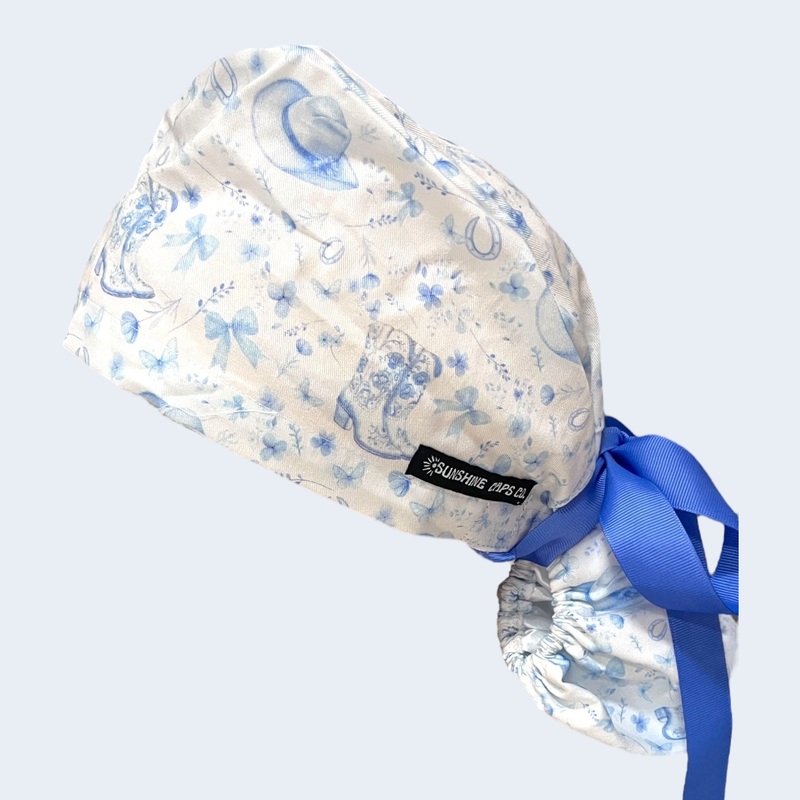 Southern Toile- Ponytail|ponytail cap|with satin lining