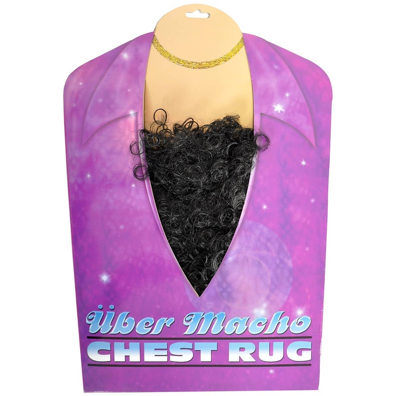 Stick On Black Curly Macho Man Chest Hair
