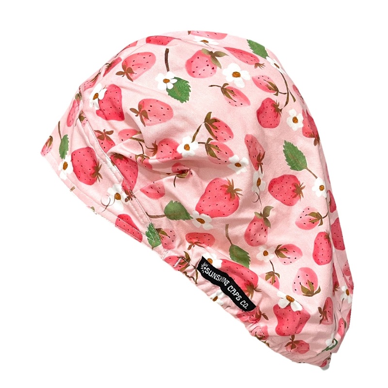 Strawberry- Bouffant|bouffant cap|with satin lining