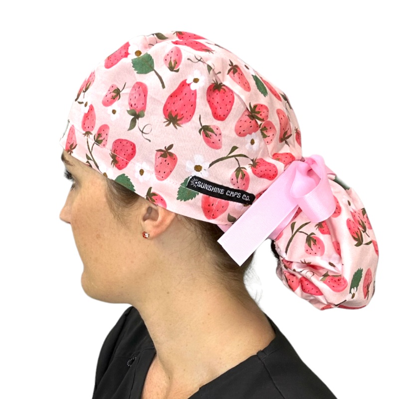 Strawberry- Ponytail|ponytail cap|with satin lining