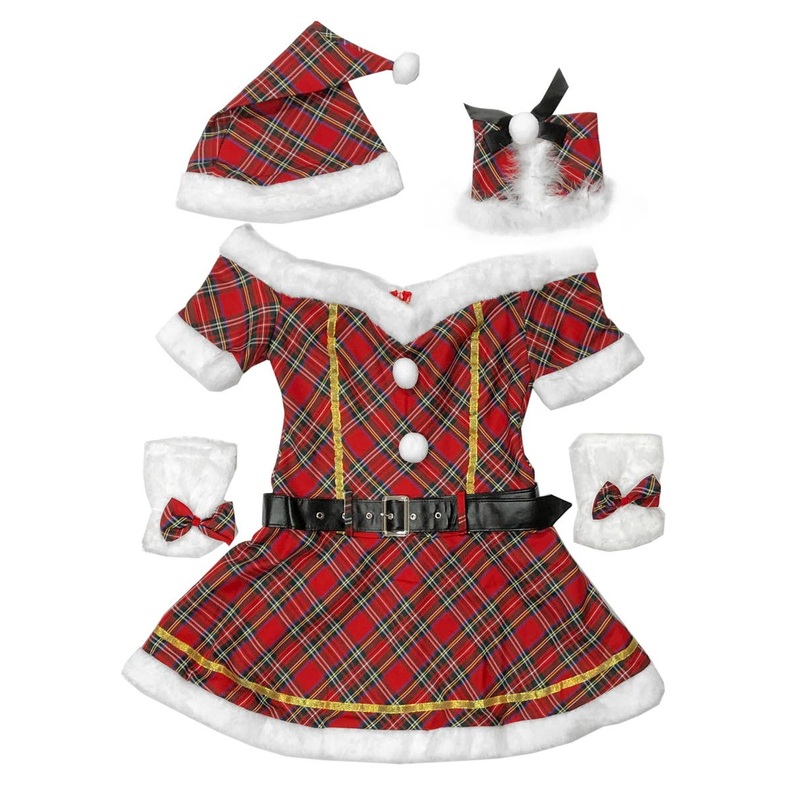 Tartan Christmas Costume  Dress Womens - Size XX-Small