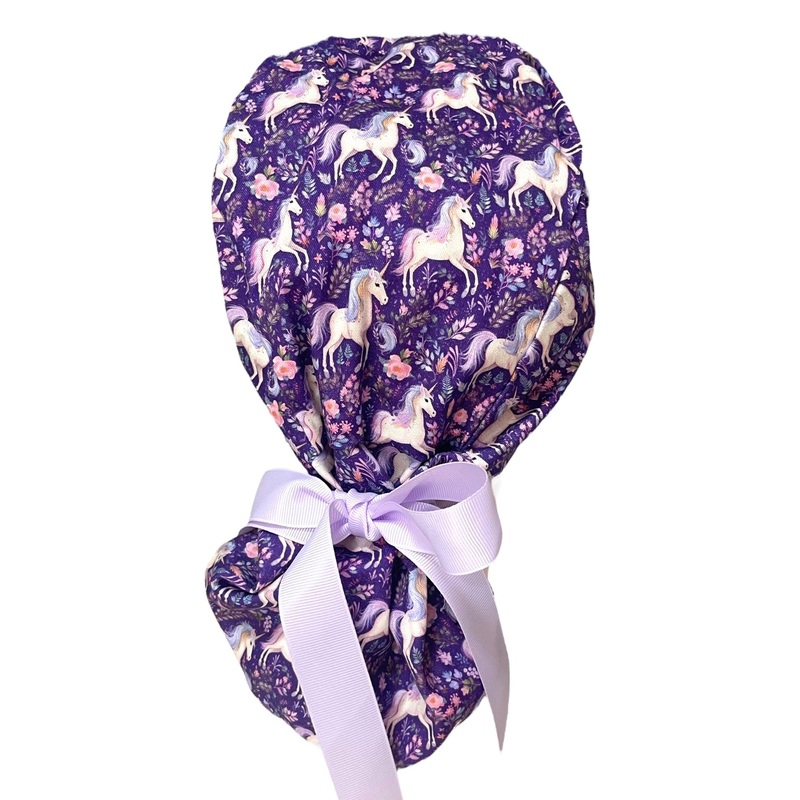 Unicorn Blossom- Ponytail|ponytail cap|with satin lining