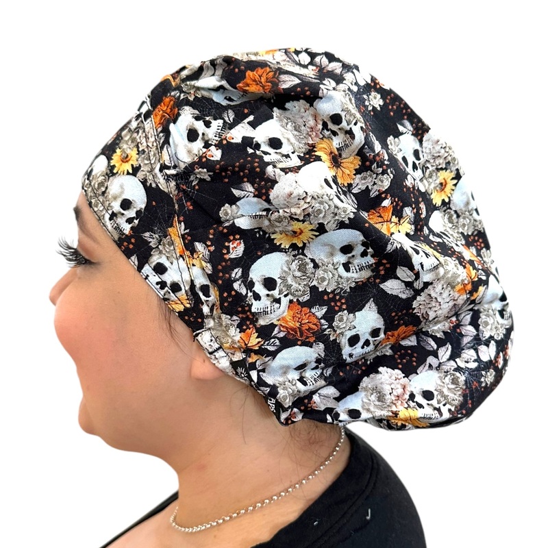 Autumn Skulls- Bouffant|bouffant cap|with satin lining
